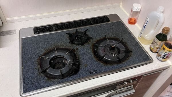 鹿児島県鹿児島市_ビルトインコンロ交換_施工前